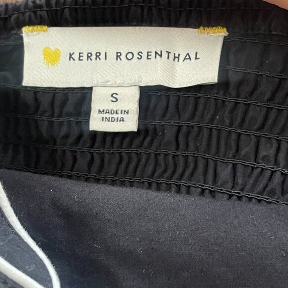 Kerri Rosenthal Emma Maxi Dress black S small Gauze smocked pockets apron - Picture 5 of 10